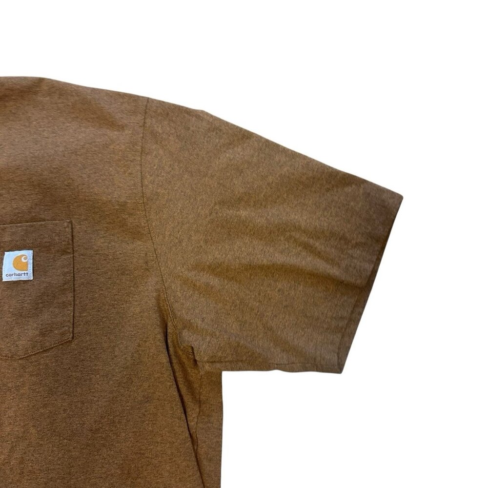Carhartt‎ Shirt Mens XL Brown Loose Fit Pocket Tee Y2K Logo Workwear Skater K87 - Picture 3 of 11